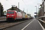 152 089-9 am 05.09.2014 mit einem Containerzug aus dem DUSS Terminal Weil am Rhein in Müllheim (Baden) gen Freiburg.