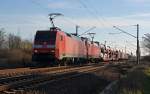 Zusammen mit 152 091 schleppte 152 084 einen gemischten Güterzug am 03.12.15 durch Greppin Richtung Dessau.