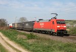 152 128 mit KT 40009 (Taulov–Gallarate) am 22.04.2015 zwischen Buggingen und Müllheim (Baden)