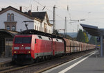152 024 + 152 006 sind mit einem leeren Kohlenzug aus Dillingen Zentralkokerei in Richtung Ruhrgebiet unterwegs.