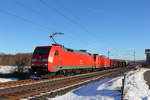 152 115-2 und 185 169-0 DB Cargo bei Oberlangenstadt am 19.01.2017.