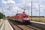 RE 1 am Haltepunkt in Jacobsdorf bei Frankfurt/Oder  aufgenommen am 26.07.2019