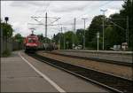 Schnell unterwegs: Die 9180 6 182 015-8-D-DB durchfhrt mit einem Kombizug nach Italien am 27.06.07 den Bahnhof Brannenburg Richtung Kufstein.