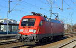 DB Regio AG- Region Nordost mit  182 022-4  [NVR-Nummer: 91 80 6182 022-4 D-DB] auf Betriebsfahrt am 06.01.22 Bf.