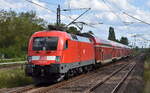 DB Regio AG - Region Nordost mit ihrer  182 013  [NVR-Nummer: 91 80 6182 013-3 D-DB] und der RB 32 Richtung Oranienburg am 10.08.23 Einfahrt Bahnhof Berlin Hohenschönhausen.