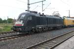 182 513 von DB Fahrwegdienste mit einem Mezug in Dresden-Neustadt, fotografiert im Mai 2024