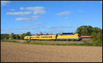 DB Netzinstandhaltung 182 536 (NVR: 91 80 6182 536-3 D-DB) mit dem RAILab1 Messzug am 22.09.2026 auf der Frankenbahn bei Moos auf dem Weg von Stuttgart nach W�rzburg.