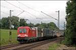 Terratrans-Paneuropa: 182 010 (9181 182 010-9 D-DB) ist mit dem TEC 42175, Bremen Golland - Verona Quadrante Europa, bei Vogl auf dem Weg zum Brenner.