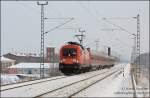 Am 08.01.10 ist noch wenig Schnee an der Strecke Cottbus - Leipzig doch die alten B's bremsen den Zug bei Temperaturen um 0'C durch Strungen an den Schaltrelais oft aus.