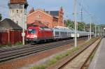 182 007-5 mit dem IC 1923 Kln Hbf in Rathenow. 10.09.2010