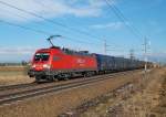 182 019 ist am 05.02.2011 mit ihren Anhang
ber die Westbahngleise bei Marchtrenk gefahren.