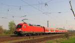 DB 182 014-1 mit der RB 16317 von Eisenach nach Halle (S) Hbf, in Naumburg (S); 20.04.2011