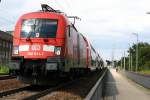 182 011 fhrt mit S1 nach Bad Schandau aus der Station Heidenau-Sd.