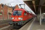 182 001-8 mit dem RE2 (RE 37381) von Rathenow nach Cottbus in Rathenow. 25.11.2011