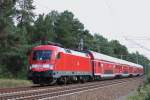 182 005 mit RE 4 Richtung Wittenberge,25.08.2012 bei Friesack/Mark