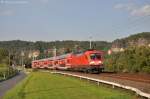 182 024 + Dosto als S1 (37749) von Meien Triebischtal nach Bad Schandau am 18.09.2012 bei Strand