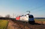 182 004 (Porsche) mit einem Gterzug bei Mammendorf (21.02.2007)