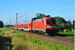 182 020 mit der S2 von Markkleeberg-Gaschwitz nach Delitzsch unt. Bf, am 18.06.2016 in Zschortau.
