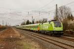 182 505 mit Flixtrain in D�sseldorf Angermund, M�rz 2018.