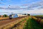 182 912 mit einem Schnittholzzug am 28.09.2019 bei Strasskirchen.