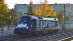 LEO Express GmbH, Berlin [D] für Flixtrain mit dem MRCE Taurus  ES 64 U2-018  [Nummer: 91 80 6182 518-1 D-DISPO] am 14.11.19 Richtung Bf. Berlin Lichtenberg in Höhe S-Bhf. Berlin Wedding.