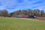 182 535 mit einem Sonderzug am 22.02.2020 bei Brannenburg.