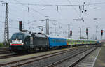 Die Premierenfahrt des Alpen-Sylt Nachtexpress (RDC Deutschland, NEx 1310/89349) mit ES64 U2 018 aus Westerland/Sylt nach Salzburg/Radolfzell am Bodensee am 16.