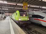 IGE 182 537-1 mit dem FLX 76333 aus Frankfurt (M) Hbf, am 30.07.2021 in München Hbf.