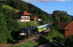 182 518-1 mit dem DPF 62099 (Radolfzell-Gemünden) bei Gutach 8.8.21