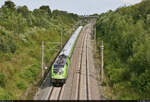 Den Vogel abgeschossen in puncto Verspätung hatte an diesem Tag der Flixtrain mit 182 521-5 (Siemens ES64U2-021).