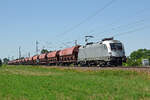 Am 25.06.26 schleppte 182 601 von Bahnlogistik24 einen Schwenkdachwagenzug durch Gr�fenhainichen Richtung Wittenberg.
