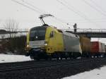 ES 64 U2 037 mit Gz, zwischen Gemnden (Main) und Karlstadt (Main), am 03.02.2010 