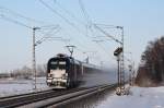 ES 64 U2-036 ist am 17.12.10 mit +75 als IC 1071 von Hamburg Hbf nach Stuttgart Hbf unterwegs.Aufgenommen bei Lampertheim.