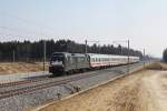 182 573 mit IC 2082 am 09.03.2011 bei Hrbach.