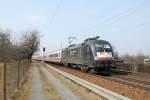 ES64 U2-073 am 14.03.11 mit EC 175 Hamburg-Budapest in Dresden-Stetzsch