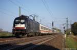 ES 64 U2 - 034 (182 534-8) MRCE im Dienst für DB Fernverkehr mit dem EC 174 von Budapest-Keleti pu nach Hamburg-Altona in Friesack(Mark). 21.04.2011