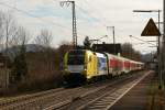 Auch heute wieder war ES 64 U2-025 im Taurus-Umlauf. CNL 473 nach Basel SBB in Freiburg-St.Georgen. 9.3.13