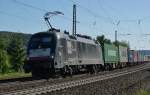 ES 64 u2-062 (182 562-9) mit einen Containerzug am 06.06.2013 unterwegs bei Fulda.