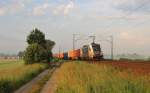 Am 19.Juni 2013 war WLC 182 519 mit Containern bei Burgstemmen auf dem Weg Richtung Norden.