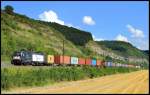 182 571  Boxxpress/Eurogate  mit Containerzug am 10.08.13 bei Karlstadt 