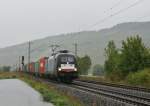 ES 64 U2-067 (E 182 567-8)mit einen Containerzug am 18.09.13 bei Thngersheim.