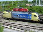  182 531-4 Boxxpress.de ES 64 U2 031, Munchen Riem 11-05-2008 - Bahnvideos in Youtube - http://www.youtube.com/user/cortiferroviariamato/videos - Auch 103 245 mit altes Logo und CNL in Innsbruck,2014