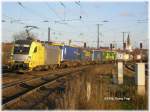 Die Aushilfslok ES 64 U2-042 mit TEC 42136 am 03.12.06 in Bretten.