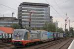 Hectorrail 242.502  Zurg  am 18.9.13 mit einem KLV in Düsseldorf-Rath.