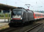  MRCE  Dispolok: Siemens Euro-Sprinter ES 64 U2 - 001 am 24.09.2014 mit einem RE im Hbf Naumburg (Saale) auf dem Weg nach Eisenbach.