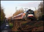 Taurus ES 64 U 2 - 036 mit HKX 1801 nach Hamburg am 17.11.2014 um 9.15 Uhr bei Osnabrück - Hellern Richtung Osnabrück HBF.