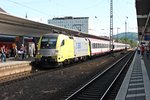 Einfahrt am 14.06.2015 von ES 64 U2-096 (182 596-7)  IBS  mit dem IC 118 (Innsbruck - Münster (Westf.) Hbf) in den Hauptbahnhof von Koblenz.