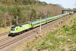 ES 64 U2 - 005 (182 505-8) MRCE Dispolok GmbH für LE - LEO Express GmbH mit dem Flixtrain (FLX32623) von Berlin-Lichtenberg nach Stuttgart Hbf in Nennhausen.