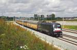 182 504 von MRCE Dispolok mit einem ARS-Autozug nach München bei Haspelmoor (Aufnahmedatum: 11.07.2011)