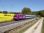 Die 183 005 mit einem ALX nach München am 25.04.2020 unterwegs bei Ascholtshausen.